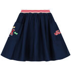 Girls Navy Blue Varsity Logo Skirt, 1, hi-res
